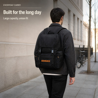 Advance Wholesale Minimalist Business Casual Backpack Large Capacity Travel Bag with Front Buckle Straps for Men
