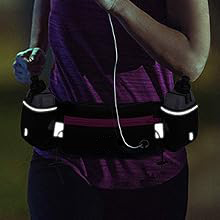 Running Waist Pack Reflective Hydration Belt Marathon Cycling Hiking Outdoor Sports Adjustable Ergonomic Nylon Zipper Closure