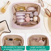 Custom Polyester Cosmetic Organizer Bag Portable Makeup Toiletry Pouch with Multiple Compartments for Skincare Travel
