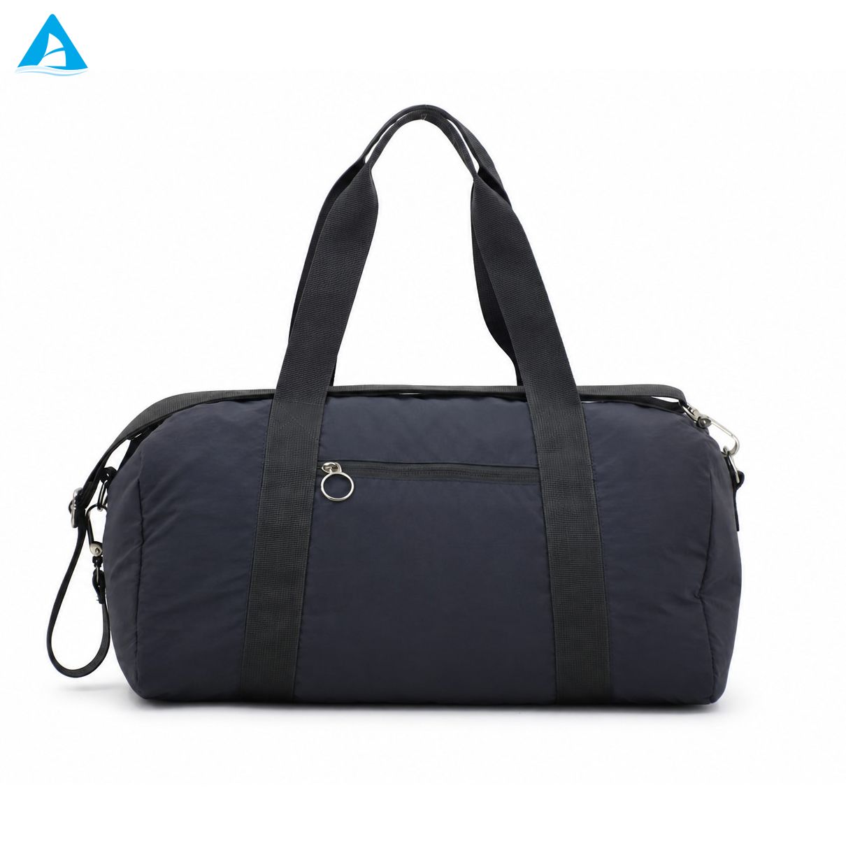 Navy Blue Gym Duffel Bag with Shoe Compartment Water Resistant Nylon Travel Weekender Bag with Detachable Strap for Men Women