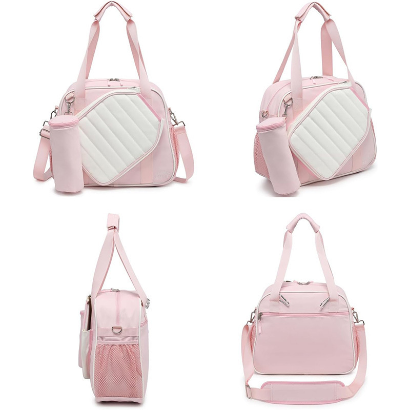 Fashion 3-in-1 Pickleball Paddle Bag Sports Gym Duffel Set with Insulated Cooler Bag & Cylindrical Ball Bag Men Women