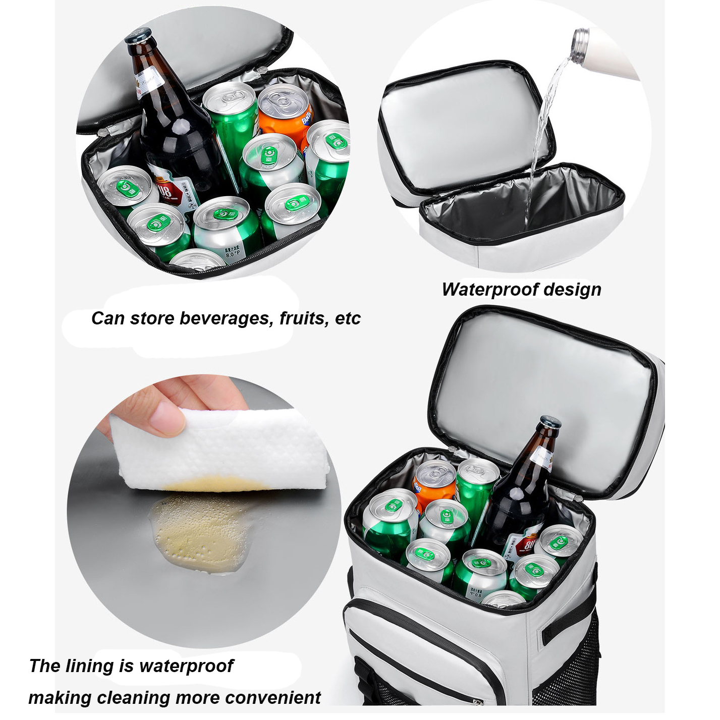 Customizabl New Arrival Insulated Cooler Backpack Picnic Thermal Lunch Bag Waterproof Leak-proof Double Shoulder Rucksack 