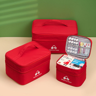 Advance 3-Piece Oxford First Aid Medicine Storage Bag Zipper Closure Portable Water Resistant for Outdoor Use-Epidemic