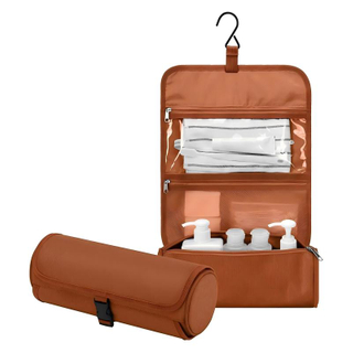Custom Polyester Large Capacity Waterproof Travel Hanging Cosmetic Bag Portable Foldable Roll up Toiletry Bag for Men Women