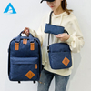 New 3-in-1 Waterproof School Backpack Set for Unisex Laptop with USB Fashion Style Shoulder Sling Bag & Pencil Pouch