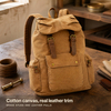 Customizable Cotton Canvas Backpack Vintage Large Capacity Laptop Backpack with Multiple Pockets for Travel School Use