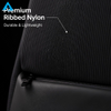 Casual Minimalist Black Ribbed Nylon Backpack Slim Lightweight Daily Commute Student Backpack for School Office