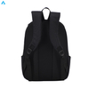 Minimalist Black Ribbed Nylon Backpack Slim Lightweight Daily Commute Rucksack with Multi Zipper Pockets for School Office