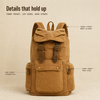 Customizable Cotton Canvas Backpack Vintage Large Capacity Laptop Backpack with Multiple Pockets for Travel School Use