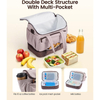Custom New Lightweight Double Deck Insulated Lunch Bag Portable Large Capacity Leakproof Thermal Cooler Tote Bag for Picnic