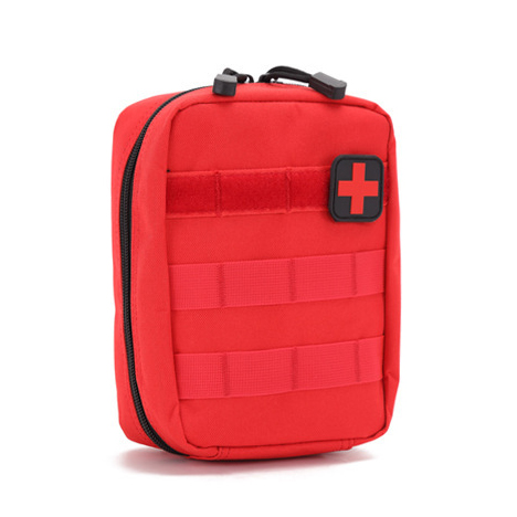 High Quality Tactical Molle Medical Pouch First Aid Kit Bag Polyester IFAK Trauma Pouch Cross Patch Quick Release Double Zipper