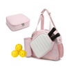 Fashion 3-in-1 Pickleball Paddle Bag Sports Gym Duffel Set with Insulated Cooler Bag & Cylindrical Ball Bag Men Women