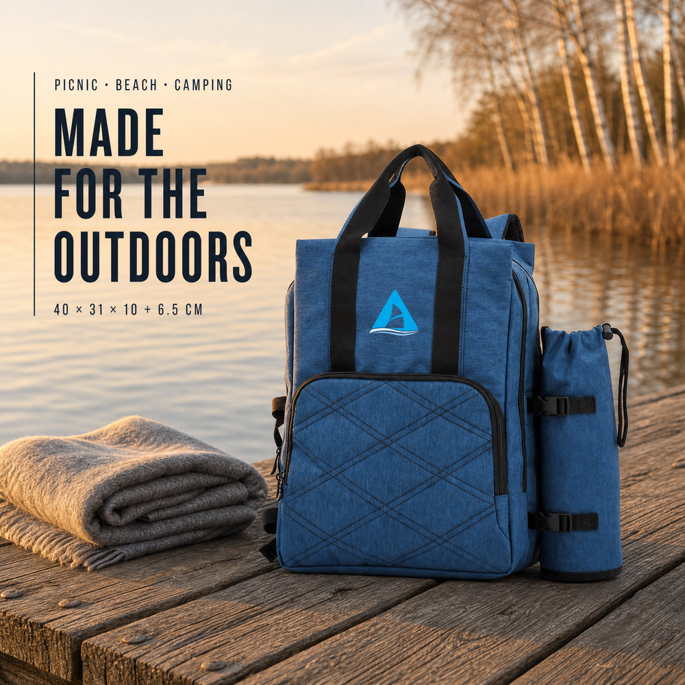 Advance Custom Eco-Friendly Recycled Picnic Bag Tote Handbag Large Capacity Outdoor Travel Picnic Storage Backpack