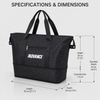 Trendy Large Capacity Travel Tote Bag Star Print Nylon Weekender Bag with Zipper Pockets Expandable Bottom for Overnight Trips