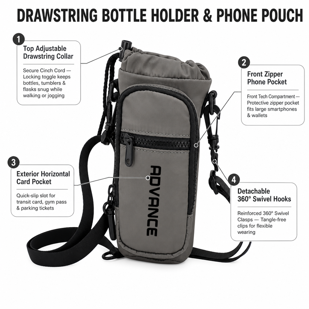 Wholesale Cheap Price Ultralight Water Bottle Sling Bag with Phone Pocket Adjustable Crossbody Pouch for Dog Walking 