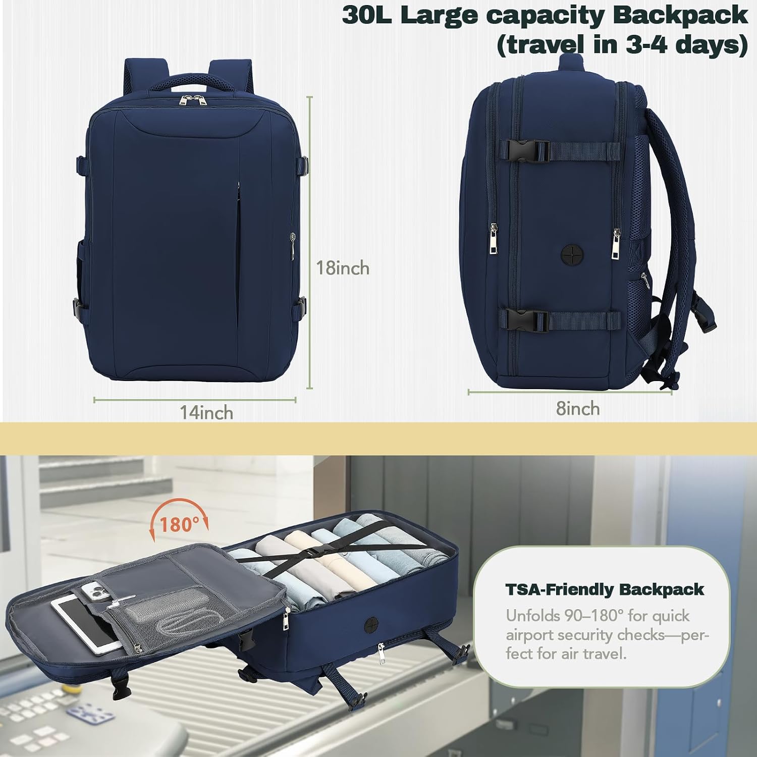 BSCI Customizable Travel Laptop Backpack Water Resistant Lightweight Weekender Bag Casual Daypack for Business Commuting