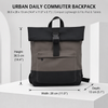 Customizable Expandable Roll-Top Commuter Backpack Waterproof Laptop Backpack with Tablet Sleeve and Front Pocket