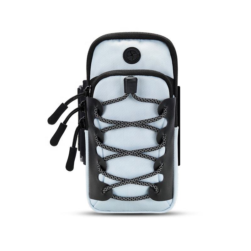 Multi-functional Lightweight Nylon Fashion Wrist Arm Bag Sports Phone Holder Waterproof Zipper Closure Outdoor Portable for Men