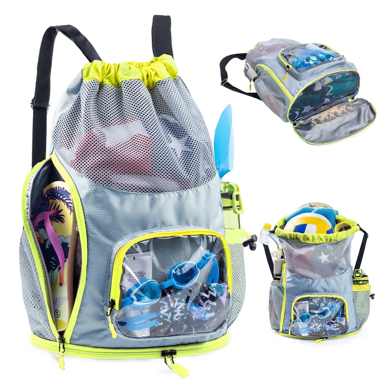 Dry Wet Separation Zipper Hasp Backpack Men Women Sports Swimming Large Capacity Mesh Breathable Travel Fashion Lightweight