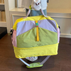 Customized Color Blocking Expandable Duffel Bag Large Capacity Portable Sports Travel Bag Business Trip Boarding Handbag