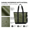 Waterproof Matte Tote Bag Large Capacity 2-in-1 Design with Detachable Strap Wide Handle Handbag for Gym Office Travel Daily