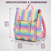 Cute Holographic Rainbow Backpack for Girls Teenagers Large Capacity Colourful PVC School Bag with Front Flap Pocket