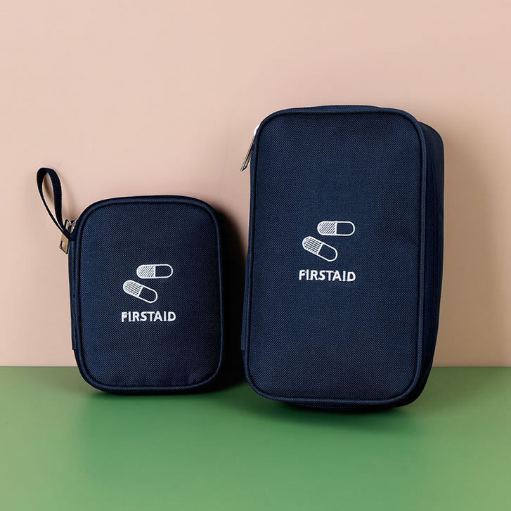 Portable Waterproof Polyester First Aid Kit Organizer Travel Medicine Storage Bag Zipper Closure Cosmetic Pouch