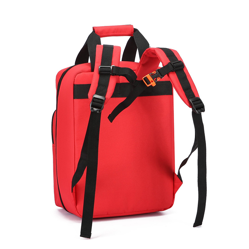 Custom Large Capacity Oxford Portable Emergency Vehicle First Aid Storage Backpack with Zipper Closure and Shoulder Strap