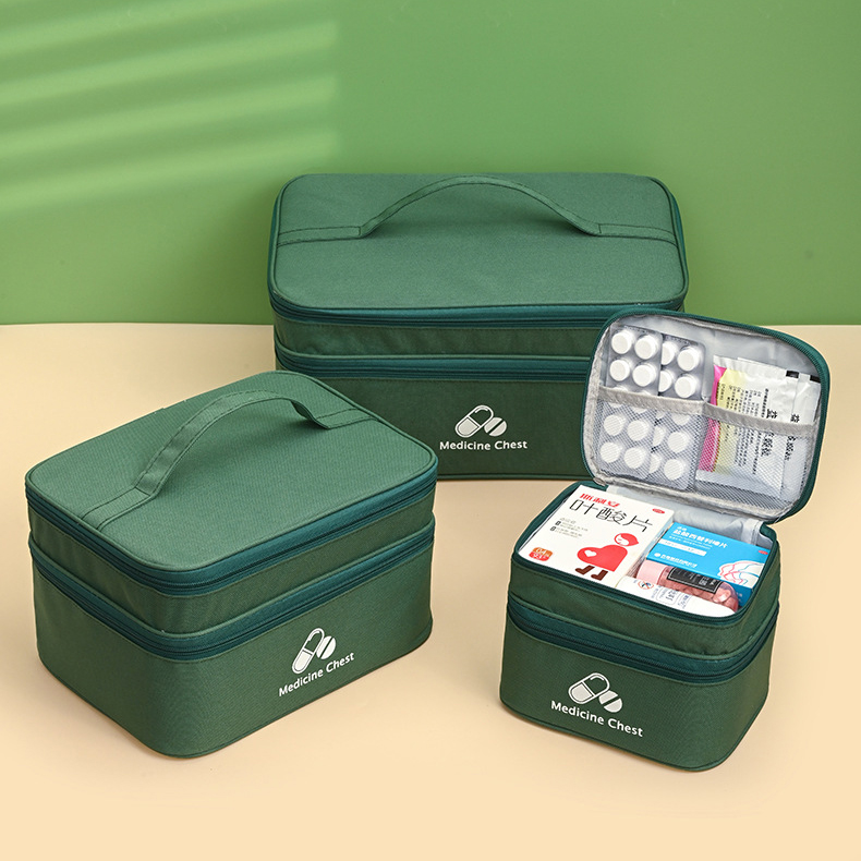 Advance 3-Piece Oxford First Aid Medicine Storage Bag Zipper Closure Portable Water Resistant for Outdoor Use-Epidemic