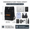 Water Resistant Roll Top Business Travel Backpack Fits 15.6 Inch Laptop Under Seat Friendly Commuter Bag with Anti-Theft Pocket
