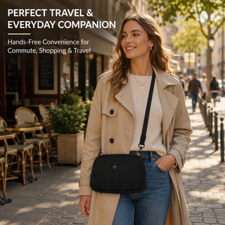 2-in-1 Convertible Crossbody Bag Small Quilted Waist Bag Lightweight Shoulder Bag with Detachable Strap for Travel and Daily Use