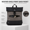 Customizable Expandable Roll-Top Commuter Backpack Waterproof Laptop Backpack with Tablet Sleeve and Front Pocket