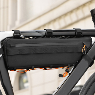 Waterproof Large Capacity Mountain Road Bicycle Bag Bottom Tube Crossbeam Bag with Zipper Closure for Outdoor Cycling
