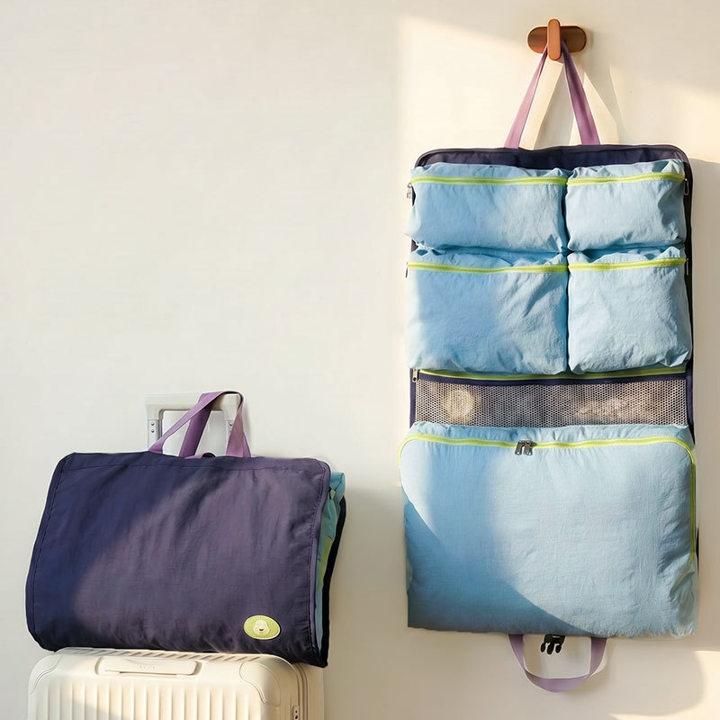 6-in-1 Zipper Compartments Clothes Organizer Bag Multifunction Travel HandBag Portable Hanging Underwear Storage Bag