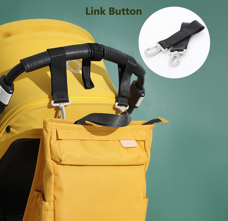Custom Large Capacity Diaper Backpack Multifunctional Baby Stroller Bag Waterproof Travel Mummy Handbag with Stroller Hooks 
