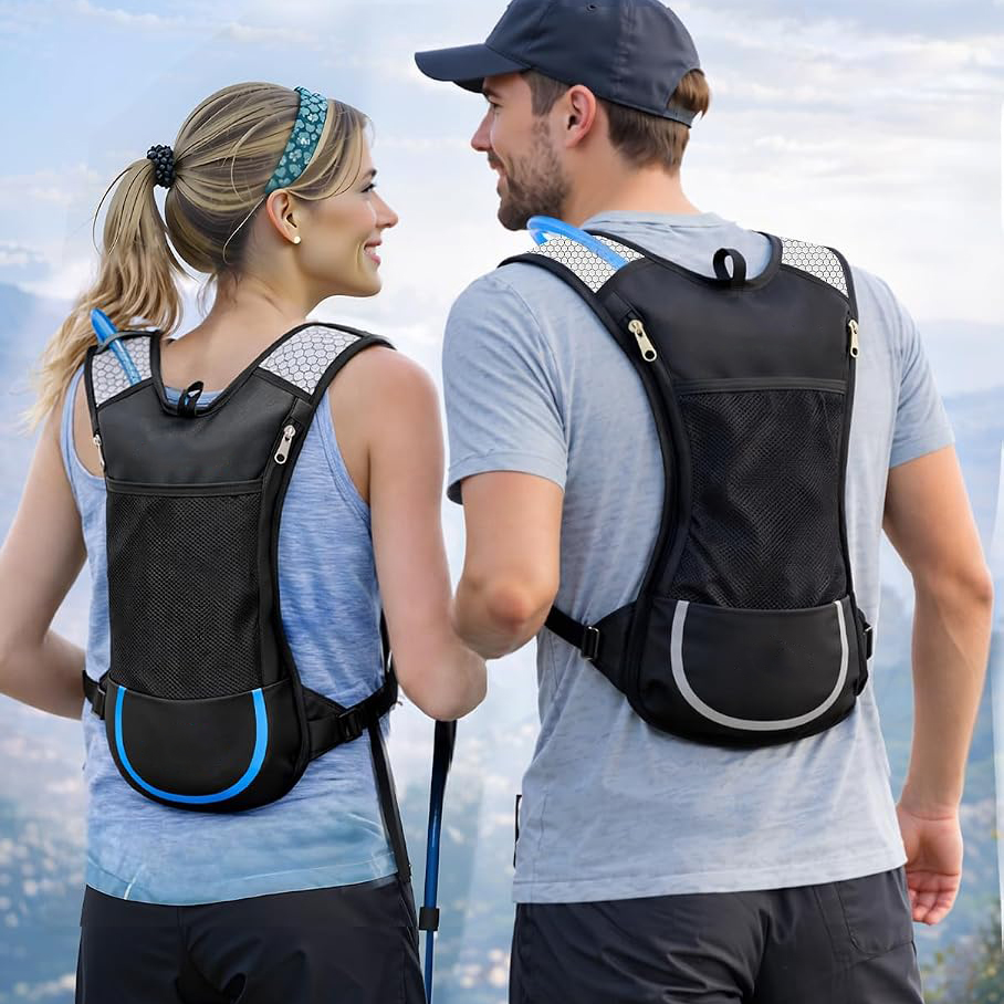 Bicycle Riding Backpack Water Bag Outdoor Breathable Travel Sports Bag Men's Women's Adjustable Strap Nylon Customized Softback