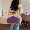 Customized Color Blocking Expandable Duffel Bag Large Capacity Portable Sports Travel Bag Business Trip Boarding Handbag