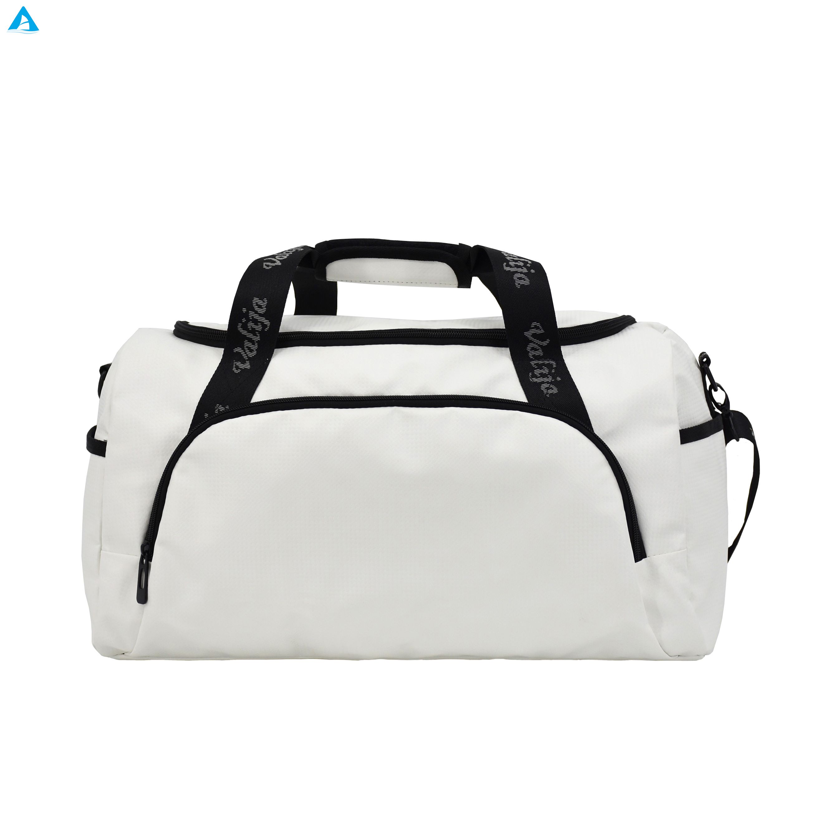 White Duffel Bag for Gym Travel Large Capacity Water-Resistant Sports Weekender Bag with Sherpa Shoulder Pad & Comfort Handle