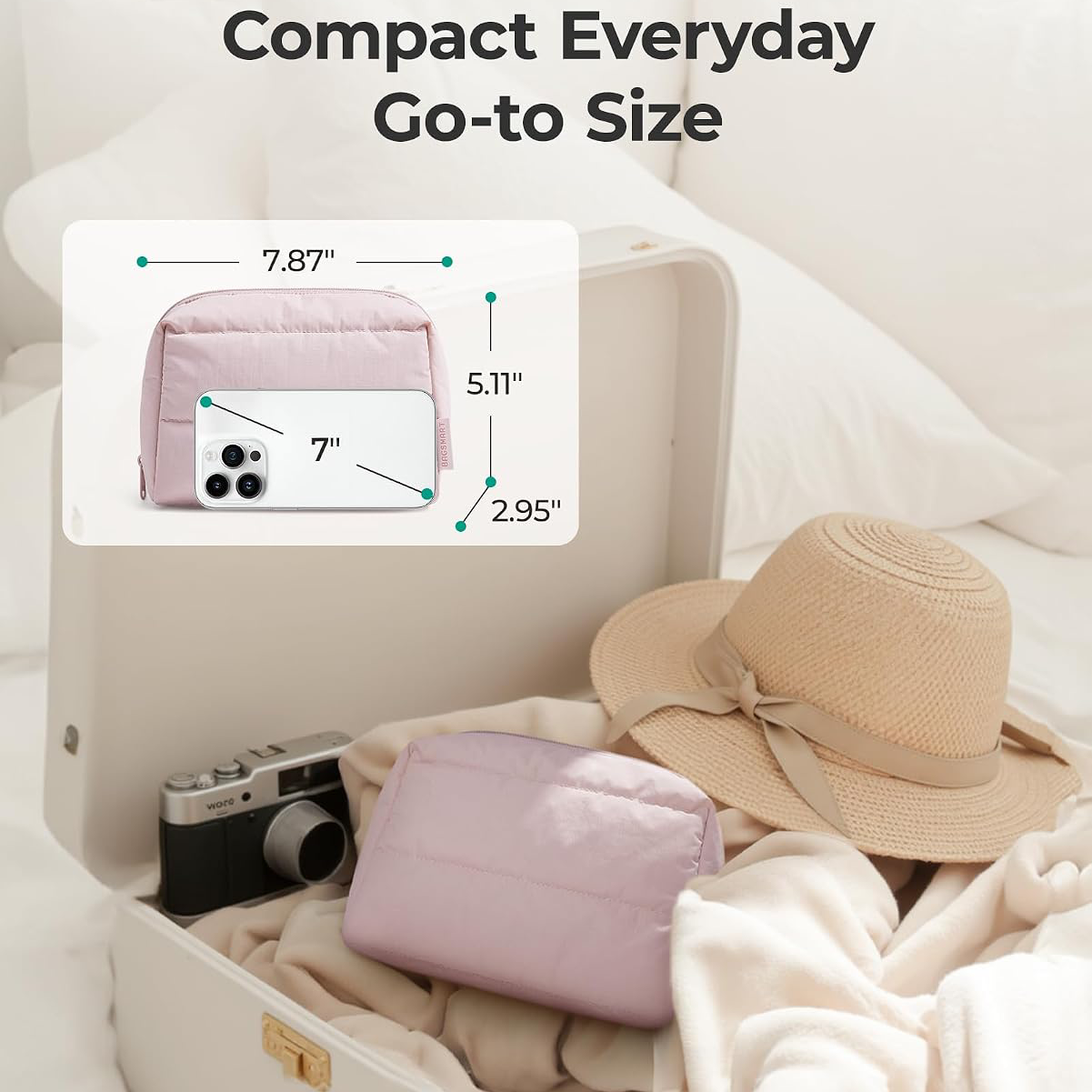 Custom Polyester Cosmetic Organizer Bag Portable Makeup Toiletry Pouch with Multiple Compartments for Skincare Travel