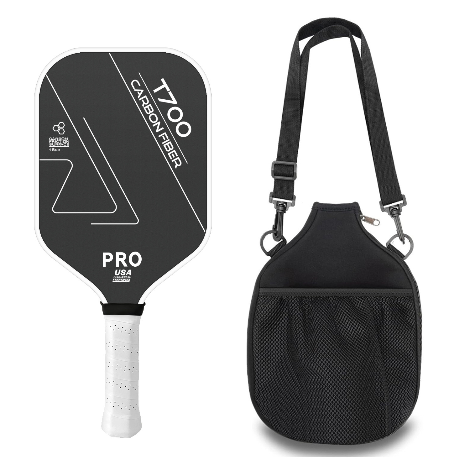 Pickleball Paddle Bag Neoprene Sling Backpack Pickleball Bag with Mesh Pocket Adjustable Strap for Men Women Outdoor Sports