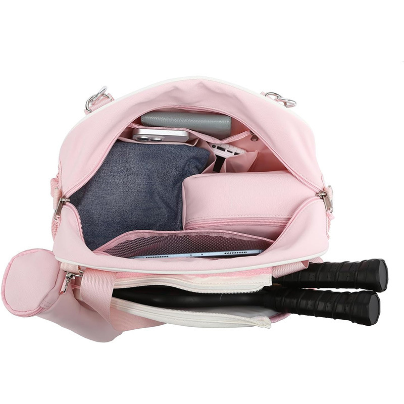 Fashion 3-in-1 Pickleball Paddle Bag Sports Gym Duffel Set with Insulated Cooler Bag & Cylindrical Ball Bag Men Women