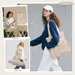 3-in-1 Convertible Yoga Tote Backpack 15.6 Inch Laptop Business Travel Bag Water-Resistant Gym Bag for Women
