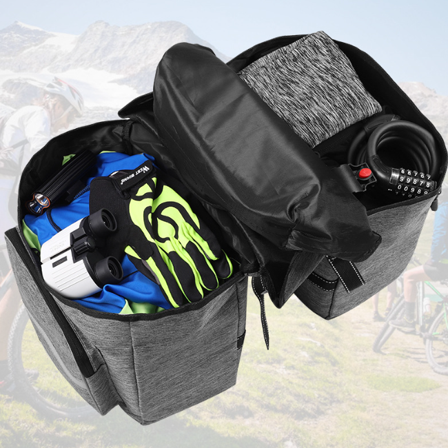 Bicycle Double-Sided Camel Bag Mountain Bike Rear Shelf Backpack Large Capacity Waterproof Outdoor Long Distance Cycling