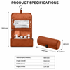 Custom Polyester Large Capacity Waterproof Travel Hanging Cosmetic Bag Portable Foldable Roll up Toiletry Bag for Men Women