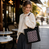 Advance Wholesale Plush Checkered Tote Bag Custom Lightweight Laptop Shoulder Bag with Drawstring Closure for Women