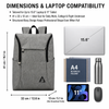Dual Curved Front Zippers Laptop Backpack Custom Logo Water Repellent Business Commuter Daypack for Work Travel