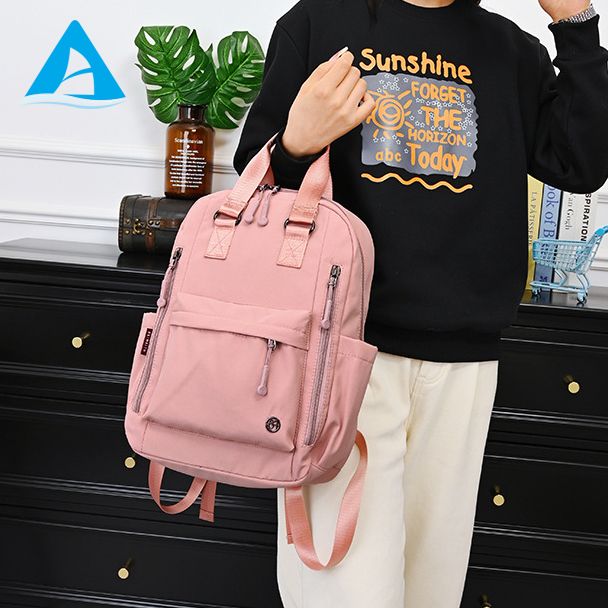 Large Capacity Waterproof Canvas Backpack with Polyester Lining Simple Versatile Unisex Travel Bag for All Seasons