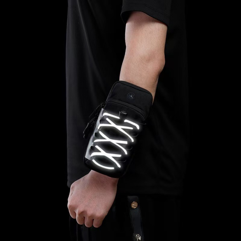 Multi-functional Lightweight Nylon Fashion Wrist Arm Bag Sports Phone Holder Waterproof Zipper Closure Outdoor Portable for Men