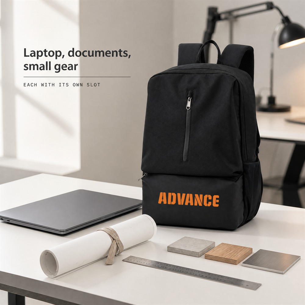Factory Custom Minimalist Laptop Backpack for Men Women Lightweight Business Computer Bag with Front Zipper Pocket 