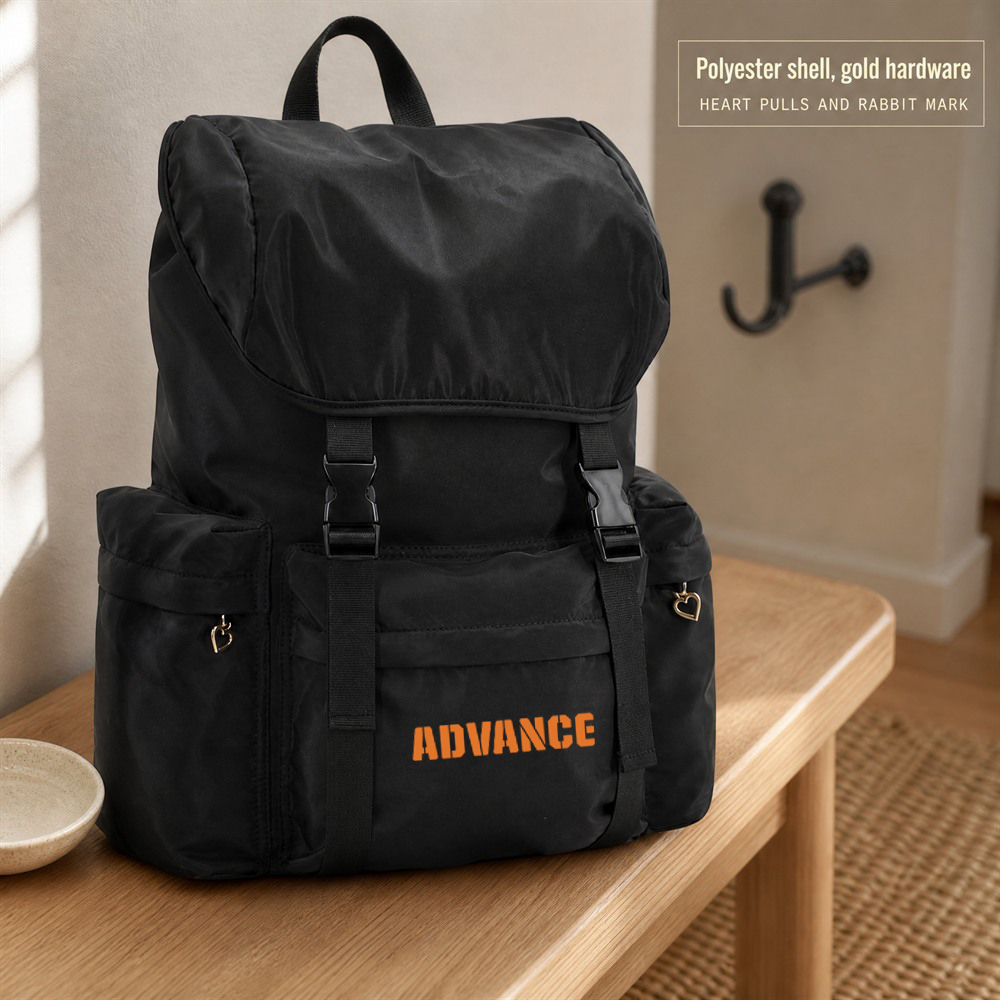Advance Wholesale Minimalist Business Casual Backpack Large Capacity Travel Bag with Front Buckle Straps for Men